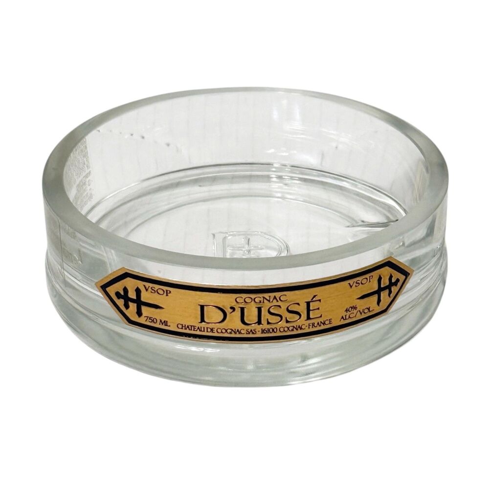 D'USSE Cognac V.S.O.P. Coaster Ashtray Catch All Dish Repurposed Vintage Glass